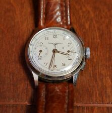 Vintage Baume & Mercier Wristwatch Chronograph - 1940s Manual 17j SS Beautiful