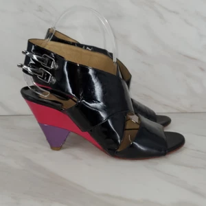 Chloe Damen Criss Cross schwarz lila fuchsia Sandaletten 37,5 7,5 - Bild 1 von 9