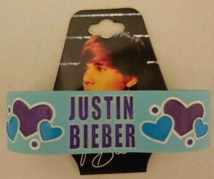 Justin Bieber Blue Hearts Silicone Bracelet Bravado 2011 - Picture 1 of 2