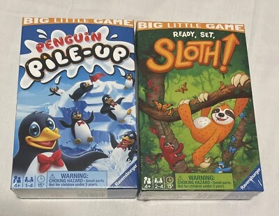 Kids Games. Ready Set Sloth & Penguin PileUp. From Ravensburger. Big Little Game - Image 1 of 4