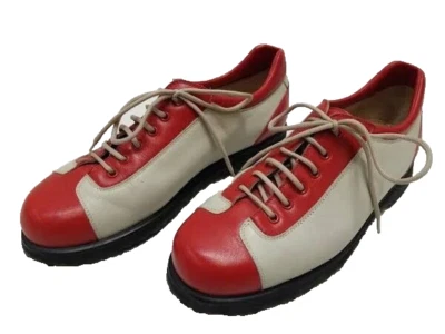 WALTER GENUIN Italia EU-38 US-7.5 Damas Zapatos de Golf Sin Tacos Rojo Beige Cuero Foto 1 de 4