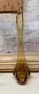Vintage Wikinger Glas Epic DRAPE Vase Bernstein 19 1/4" hoch geschwungen MCM - Bild 1 von 5