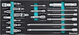 DURATECH 22pcs Drive Tool Accessory Set Socket Adapters,Extension Bars CrV Steel - Picture 1 of 6