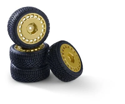 CARSON RALLYE RADSATZ "DISH" GOLD 26MM FÜR 1:10 TAMIYA TT01 TT02 # 500900198 - Bild 1 von 4