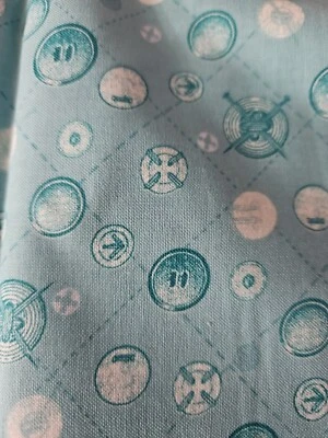 1 Yd Vintage Sewing Notions Red Rooster Quilt  FABRIC  Foto 1 de 3