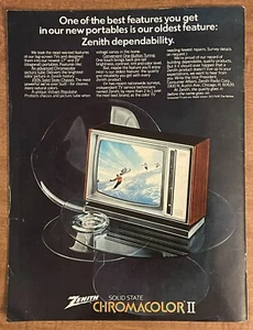 1974 Zenith Solid State Chromacolor II Television TV 70s Print Ad - Picture 1 of 2