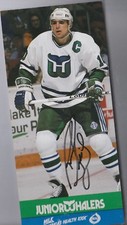 1989 90 Hartford Junior Whalers Oversized Card Ron Francis #10 Autographed NICE