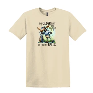 Gildan Heavy Duty Cotton Men’s T-Shirt S-XL-Moose-Golf-Golf Club-Dad-Humor-Gift - Picture 1 of 25