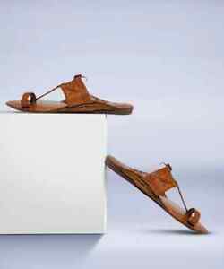 Vintage Kohlapuri Men's Slippers nd Sandal US 8 to 11 Brown Colour Handmade