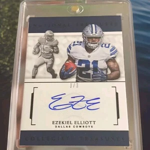 2016 National Treasures Ezekiel Elliott Rookie On Card Auto #’d 3/3 Pristine 💎 - Picture 1 of 11