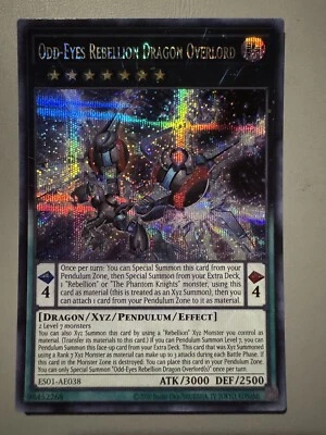 YUGIOH ODD-EYES REBELLION DRAGON OVERLORD ASIA ENGLISH ES01-AE038 SECRET RARE - Image 1 of 3