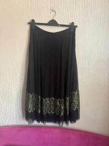 Jigsaw women Mesh midi embroidered botton detail skirt size 12 mint condition - Picture 1 of 5