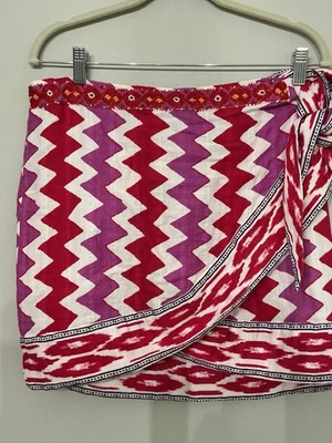 ZARA NEW HIGH-WAIST WRAP PRINTED SARONG MINA SKIRT OYSTER WHITE Sz M 7521/248❤️ - Image 1 of 4