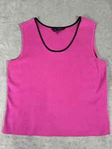 Ming Wang Womens L Stretch Knit Acrylic Tank Shell Top Pink - Imagen 1 de 6