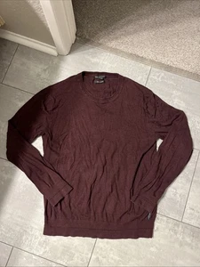 Armani Exchange men’s maroon crewneck cotton and cashmere sweater pullover XL - Picture 1 of 6