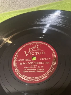 1940 SAMUEL BARBER ESSAY FOR ORCHESTRA Ormandy Philadelphia VICTOR 18062 VG+ - Image 1 of 4