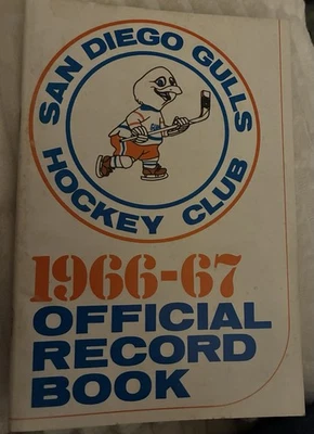 1967-68 San Diego Gulls Official Record Book WHL, Willie "O Ree, Fred Hilts - Image 1 of 4