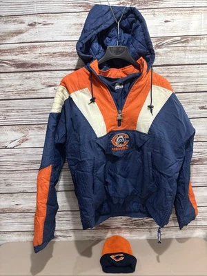 Vintage 90s Chicago Bears Starter Jacket Large Mens w Vintage Stocking Cap - Image 1 of 4