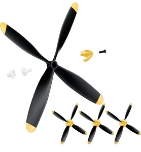 3 Sets Spare RC Plane Propellers 4 Blade Propeller Compatible with Mustang P51 - Picture 1 of 11