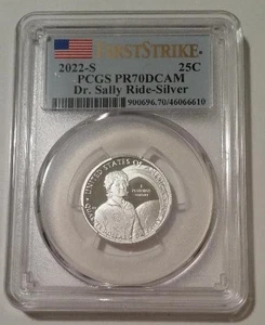 2022 S Silber Dr Sally Ride Quarter Proof PR70 DCAM PCGS First Strike - Bild 1 von 2