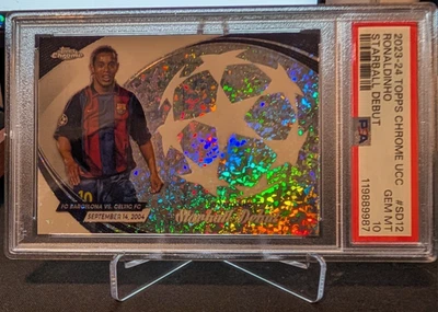 ⚽️ Tarjeta Debut Ronaldinho #SD12 Topps Cromo UCC Barcelona Starball PSA 10 Foto 1 de 3