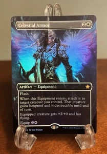 MTG Celestial Armor Borderless Foundations NM Mint #295 Magic The Gathering FDN - Bild 1 von 2