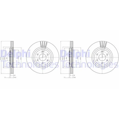 2X DELPHI DISCHI FRENANTI 320Mm VENTILATI ANTERIORI ADATTI PER NISSAN NP300 - Immagine 1 di 2