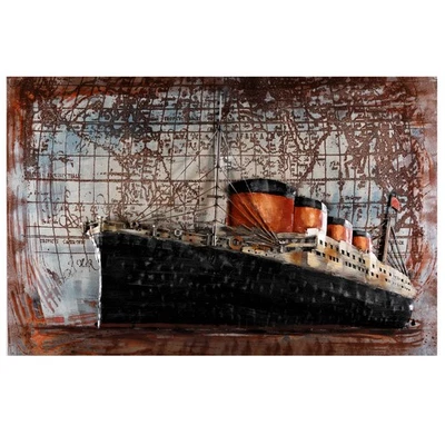 Wandbild Metallbild 3D Vessel black/gold Relief Unikat 120x80cm handmade - Bild 1 von 4