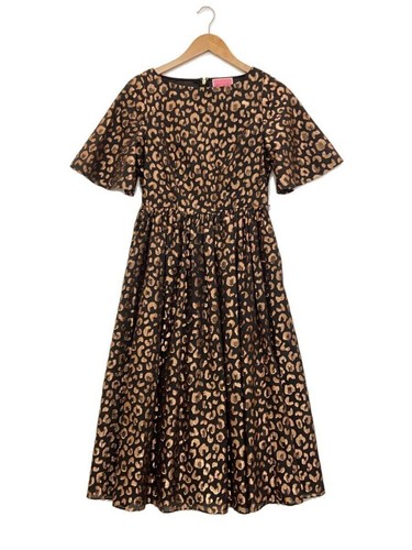 Abito midi kate spade new york altro grafico leopardato poliestere nero totale