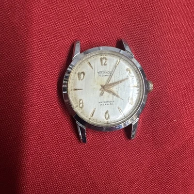 Vtg Technos Men's Swiss 17J Incabloc Watch 31mm Not Working - Image 1 of 4