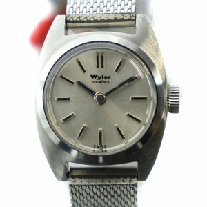 Wyler incaflex Watch Vintage Mechanical Watch White Dial Silver GY18 /MQ - Picture 1 of 6