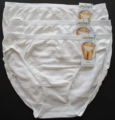 Braguita de bikini Jockey mate y brillante paquete de 3 estilo 001305 talla 9 XXL NUEVA CON ETIQUETAS PRECIO DE VENTA SUGERIDO POR EL FABRICANTE $30 Foto 1 de 4