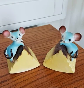 Vintage 1950er Jahre Norcrest Mäuse Käse Salz Pfeffer Shaker - Bild 1 von 8