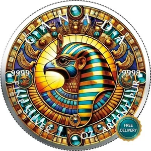 2025 1OZ Silver Canada Ancient Egypt Horus Colorized Color Certif. ONLY 100 #37! - Picture 1 of 14