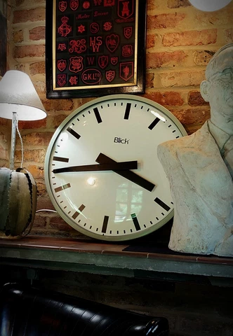 BLICK large 60cm diameter Mid Century Modern industrial electric wall clock 60s? Cover