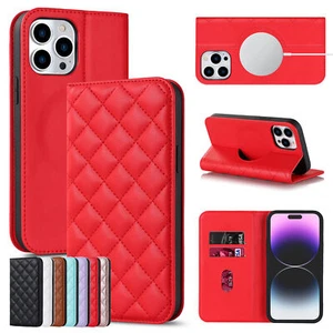 Wireless Charge Leather Card Wallet Phone Case For iPhone 16 15 14 13 12 Pro Max - Picture 1 of 88