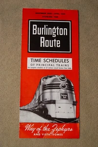 Burlington Northern - Schedules of Principle Trains - Nov, 1958 - Picture 1 of 2