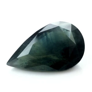 Notevole pera australiana certificata 7,64 carati zaffiro d'acqua naturale 16x10 mm - Foto 1 di 6