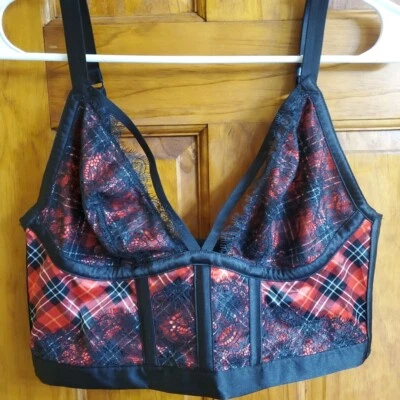 Victoria’s Secret Very Sexy Plaid Bra – Women’s Size L Underwire Lingerie - Image 1 of 4