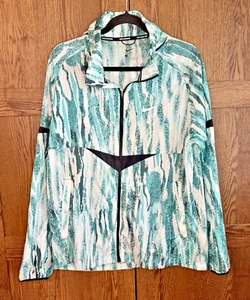 Nike Windrunner Wild Run Water Repellent Jacket w/ Hood Green Teal Zebra Mens L - Picture 1 of 19