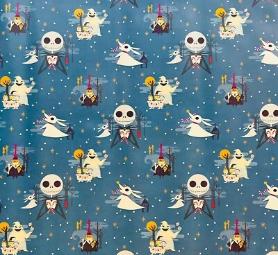 Hallmark Wrapping Paper Christmas Nightmare Xmas Jack Skellington Blue 70 sq ft - Image 1 of 2