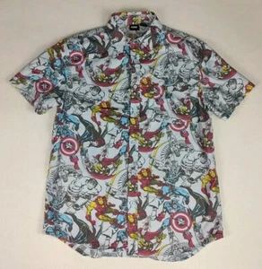 Marvel Avengers Short Sleeve Button Up Shirt Size Medium - Picture 1 of 8