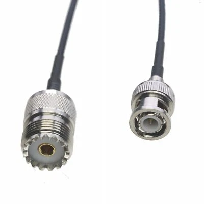 RF Cable BNC male to SO239 jack UHF/VHF RG174 6"~10FT pigtail for radio antenna - Image 1 of 4