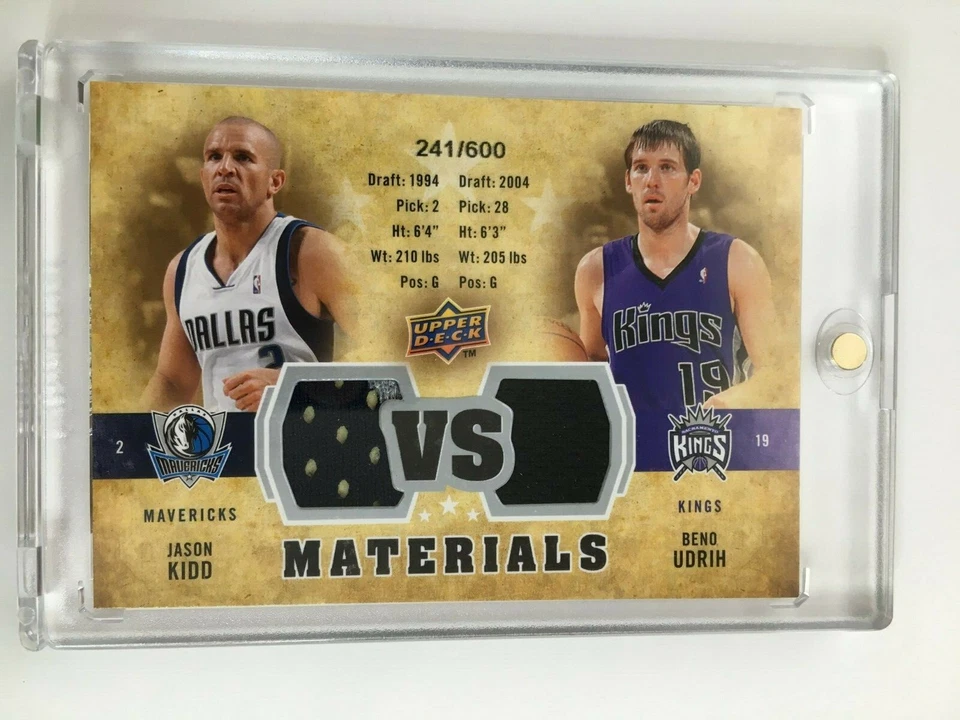 F75626  2009-10 Upper Deck VS Dual Materials #VSKU Beno Udrih/Jason Kidd/600 - Image 1 of 1