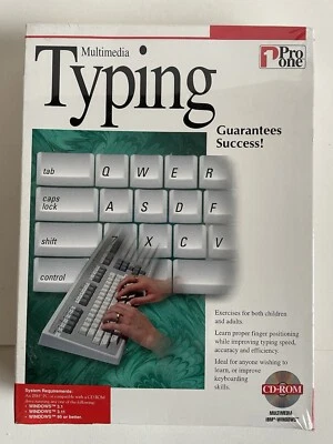 NEW Multimedia Typing (CD-Rom, Pro One Studio) For Windows 3.1, 3.11, 95+ N3 NOS - Image 1 of 3