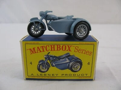 Vintage Lesney Matchbox Diecast Triumph T110 Motorcycle w/ Sidecar #4 New! - Image 1 of 4