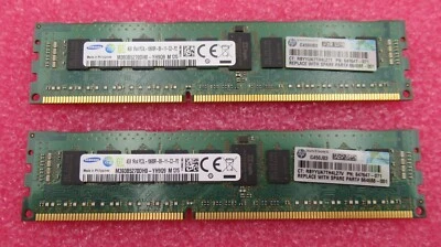 2 x HP Samsung M393B5270DH0-YH9Q9 647893-B21 4GB PC3-10600 DDR3-1333MHz Memory - Image 1 of 4
