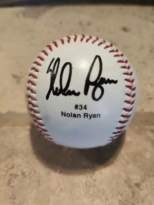 MLB NOLAN RYAN #34 Signed Autographed Statistic Baseball - free shipping - Image 1 of 4