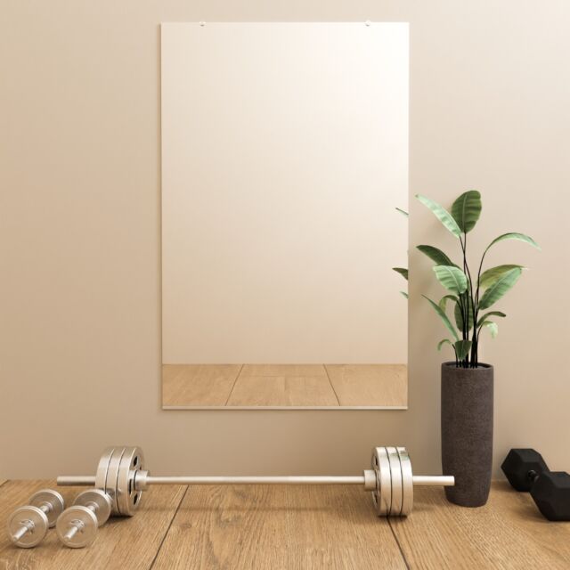 Espejo de gimnasio en casa de 14 x 12 pulgadas, espejo de pared de vidrio  de longitud completa, espejo de puerta, espejo de pared de cuerpo completo