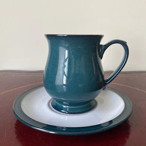 Denby Greenwich Craftsman Stoneware Coffee Mug With Saucer England - Picture 1 of 9